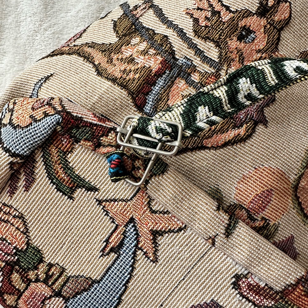 Vintage Tapestry Drawstring Backpack - image 7